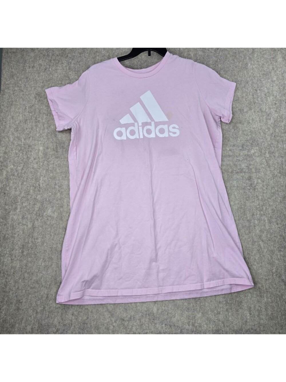Adidas Womens 2X Pink Logo T-Shirt Made In Honduras Cotton